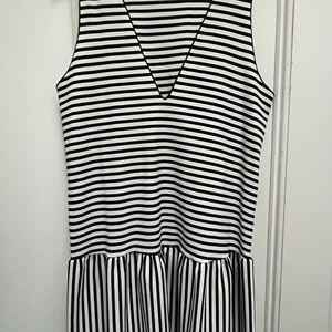 THE ldrs Black and White Striped Sleeveless Dress